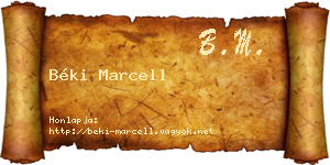Béki Marcell névjegykártya